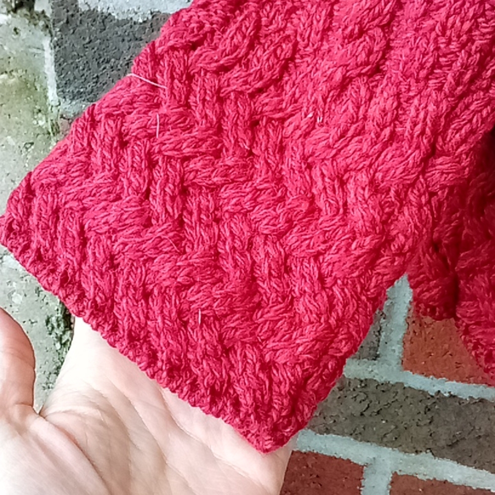 Aran Crafts Red Cable Knit Cardigan - Picture 2 of 10